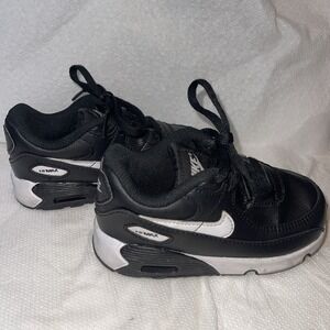Nike Air Max 90 LTR Toddler Black-White Shoe Size 8C - CD6868-010 Pre Owned